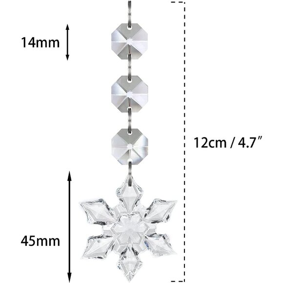 30pk Snowflake Christmas Tree Decorations Ornaments Hanging Acrylic Crystal - Picture 2 of 6